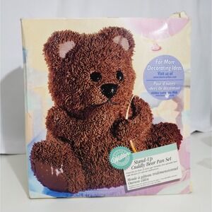 VTG Wilton Stand Up Cuddly Bear Cake Pan Set 502-518 Complete w Box Instructions